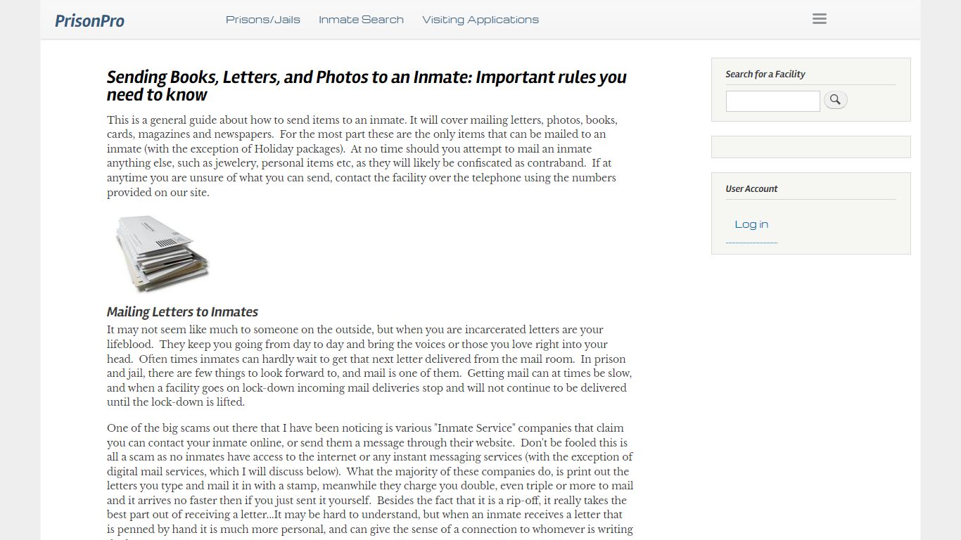 Sending Books, Letters, and Photos to an Inmate: Important rules you ...